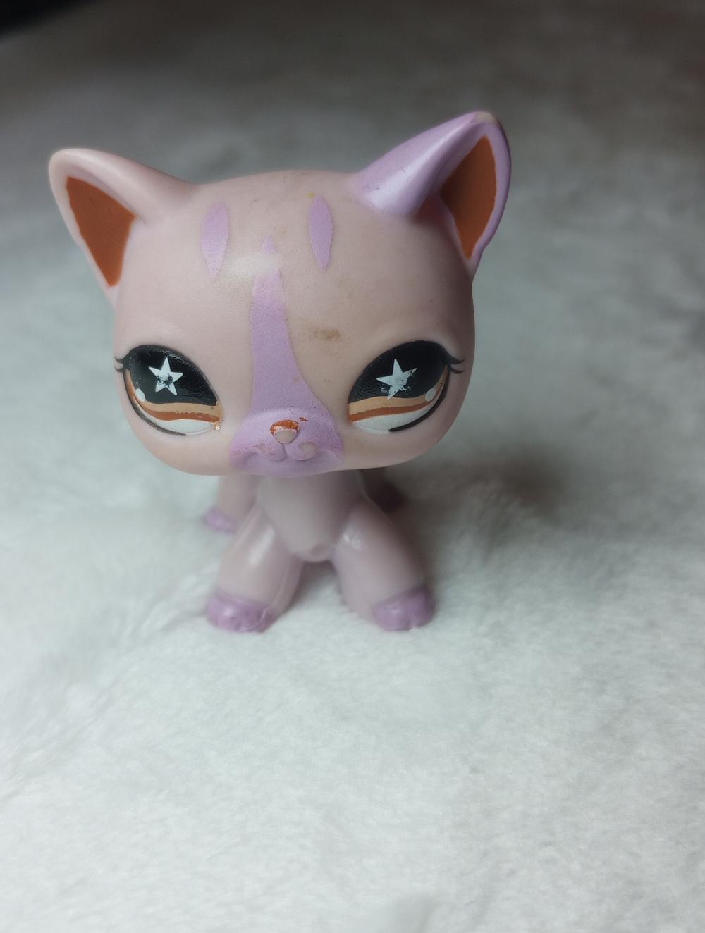 Vintage Authentic Littlest Pet Shop Shorthair Cat 933 Pink Purple Y2k Hasbro Lps